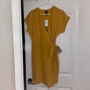 Mustard Colored Wrap Dress